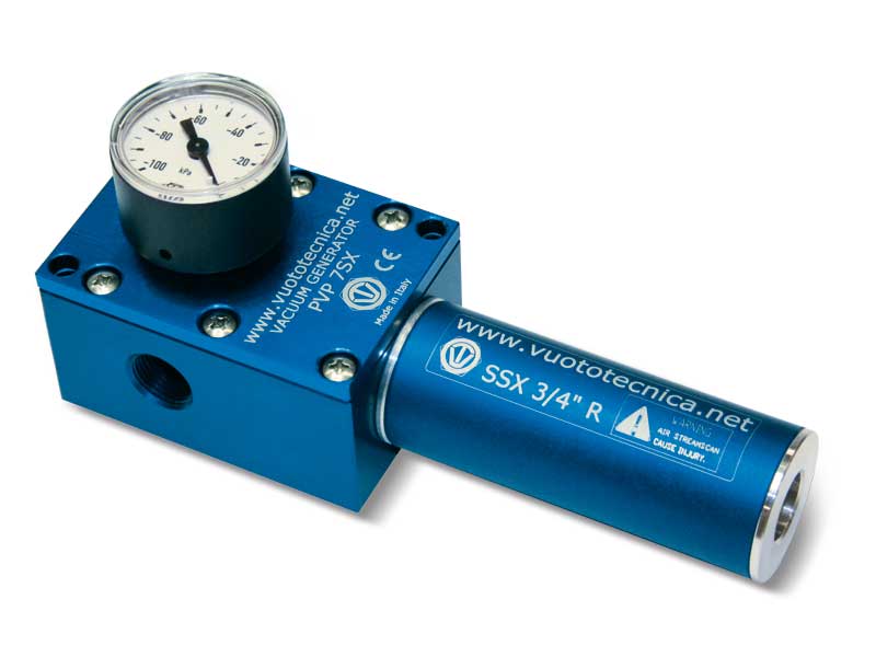 Generatori di vuoto monostadio PVP 7 SX / SXLP, PVP 14 SX / SXLP e PVP 18 SX / SXLP