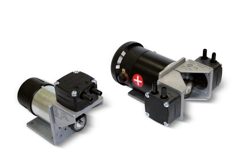 Minipompe per vuoto a membrana, con motore in c.c.