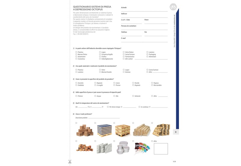 Questionario sistemi di presa a depressione OCTOPUS